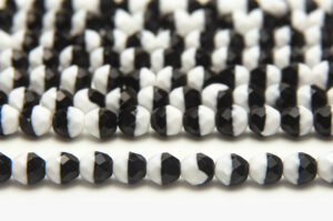 8mm Jet White Opaque Fire Polished Czech Glass