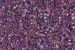 Lined Magenta AB Delica Beads