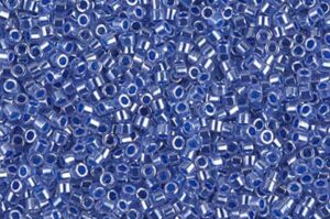 Lined Crystal Medium Blue Luster Delica Beads