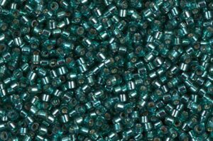 Silver Lined Teal Delica Beads