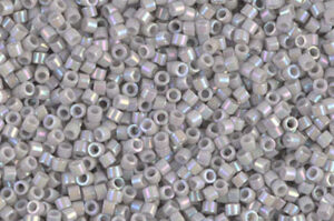 Opaque Light Smoke AB Delica Beads