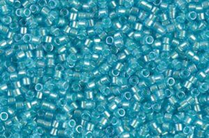 Mint Pearl Lined Ocean Blue Delica Beads