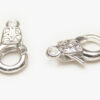 10x17mm Bright Silver Patterned Lobster Clasps