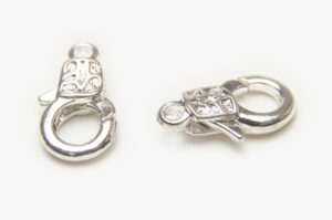 10x17mm Bright Silver Patterned Lobster Clasps