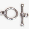 11mm Silver Ribbed Cuff Toggle Clasps