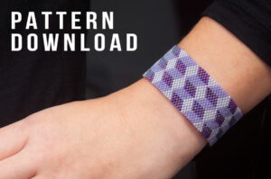 Tumbling Blocks Even Count Peyote Bracelet with Beaded Clasp Pattern Download