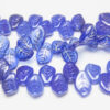 14x11mm Silver Veined Royal Sapphire Top Drilled Leaf