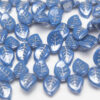 14x11mm Silver Veined Dakota Blue Top Drilled Leaf