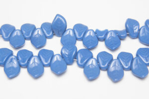 14x11mm Opaque French Blue Top Drilled Leaf