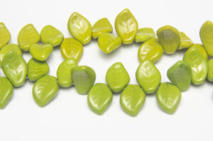 14x11mm Opaque Olivine Top Drilled Leaf