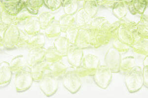 14x11mm Transparent Fern Lustre Top Drilled Leaf