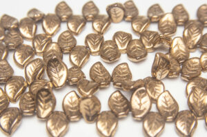 14x11mm Metallic Light Bronze Top Drilled Leaf