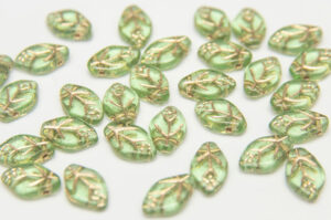 Gold Veined Transparent Fern Top Drilled Leaf