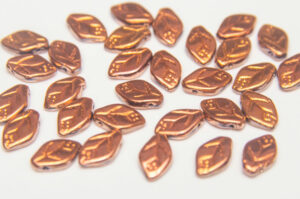 Metallic Autumn Copper Top Drilled Leaf