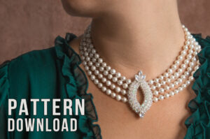 Elizabeth Multi Strand Pearl Necklace with Crystal Pendant Pattern Download