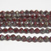 Opaque Picasso Ruby 6mm Rounded Bicone Beads