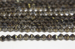 Opaque Electric Bronze 6mm Rounded Bicone Beads