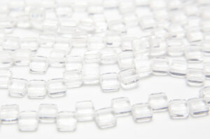 Clear Crystal 2-Hole 6mm Tile Beads