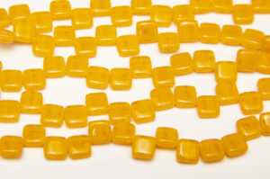 Banded Light Tangerine 2-Hole 6mm Tile Beads