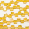 Transparent Amber 2-Hole 6mm Tile Beads