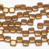 Metallic Bronze 2-Hole 6mm Tile Beads