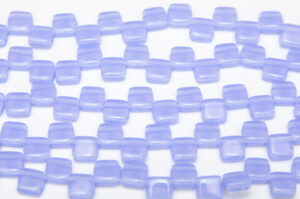 Alabaster Periwinkle 2-Hole 6mm Tile Beads