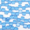 Transparent Azure 2-Hole 6mm Tile Beads