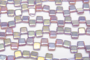 Amethyst AB 2-Hole 6mm Tile Beads