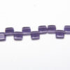 Transparent Purple 2-Hole 6mm Tile Beads