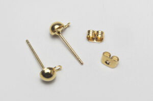 Gold Earring Posts with Backs