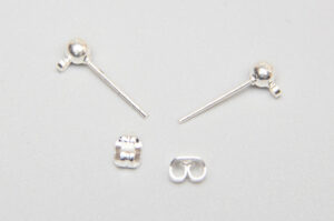 Bright Silver Earring Posts with Backs