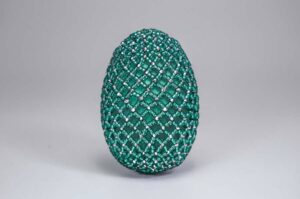 Silver Emerald Crystal Netted Faberge Egg Kit