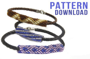 Hiawatha Peyote Tube Leather Bracelet Pattern Download