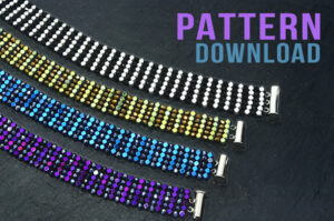Manhattan Square Stitch Hematite Bracelet Pattern Download