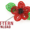 Precious Poppy French Beaded Flower Brooch Pattern Download
