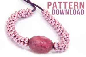 Sakura Gemstone Pendant Beaded Kumihimo Necklace Pattern Download