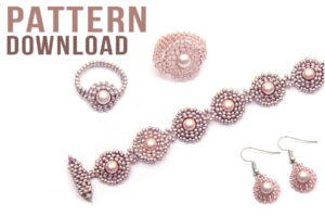 Saturn Circular Brick Stitch Pearl Bracelet Rings and Earrings Pattern Download