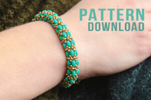Tudor Tubular Twin Bead Right Angle Weave Bangle Pattern Download
