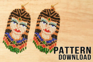 Queen Cleopatra Beaded Fringe Earrings Pattern Download