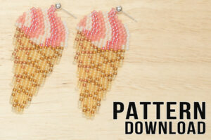 Raspberry Ripple Ice Cream Beaded Fringe Earrings Pattern Download