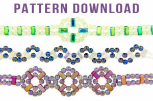 Czech Glass Brick and Crystal Circle Bracelets Pattern Download