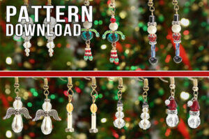8 designs in 1 Beginners Christmas Earrings Bundle Pattern Download
