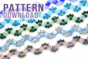 Zig Zag Tile Bead and Crystal Bracelet Pattern Download
