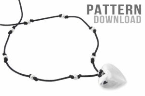 Beginners Knotted Cord Heart Necklace Pattern Download