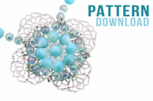 Crystal and Pearl Flower Brooch Pattern Download