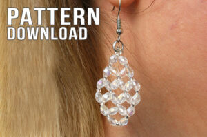 Crystal Netted Snowdrop Earrings Pattern Download
