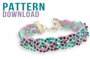 Diamante Leatherette Braided Bracelet Pattern Download