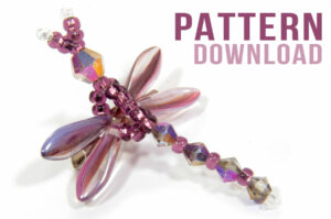 Beginners Dragonfly Brooch with Dagger Beads Pattern Download