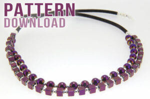 Hematite Cubes and Rounds Double Necklace and Bracelet Pattern Download