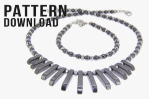 Hematite Graduated Fan Necklace Pattern Download